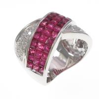 K18WG ルビーリング