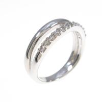 K18WG ダイヤモンドピンキーリング