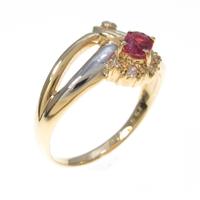 K18YG／PT ルビーリング