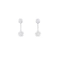 K18WG フラワー ダイヤモンドピアス