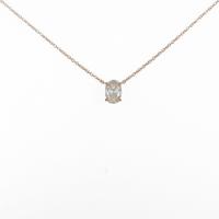 K18PGダイヤモンドネックレス 0．503ct・VLB・VS2・オーバルカット