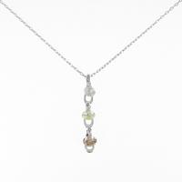 K18WG スリーストーン ダイヤモンドネックレス