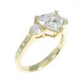 【リメイク】K18YG ダイヤモンドリング 1．386ct・E・SI2・ハートシェイプ