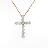 K18PG クロス ダイヤモンドネックレス