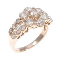 K18PG フラワー ダイヤモンドリング