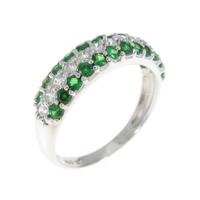 K18WG グリーンガーネットリング