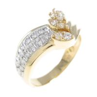 K18YG／PT ダイヤモンドリング