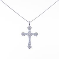 K18WG クロス ダイヤモンドネックレス