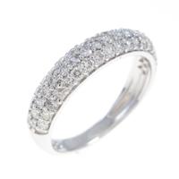 K18WG パヴェ ハーフエタニティ ダイヤモンドリング