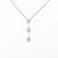 K14WG スリーストーン ダイヤモンドネックレス