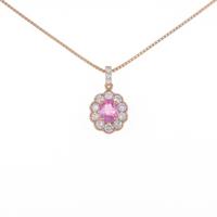 K18PG ピンクサファイヤネックレス