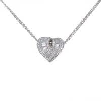 750WG ハート ダイヤモンドネックレス