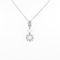 K18WG カラーストーンネックレス