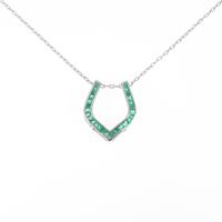 K18WG エメラルドネックレス