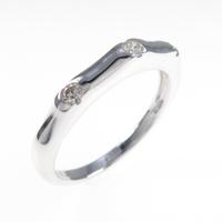 K18WG スリーストーン ダイヤモンドリング