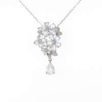 K18WG フラワー ラブラドライトネックレス