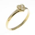 K18YG ハート ダイヤモンドリング
