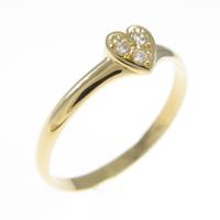 K18YG ハート ダイヤモンドリング