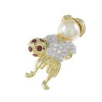 K18YG／K18WG クロチョウパールブローチ