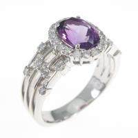 K18WG アメジストリング