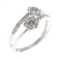 K10WG フラワー ダイヤモンドリング