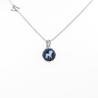 K18WG シープ メノウカメオネックレス