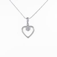 K18WG ハート ダイヤモンドネックレス