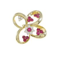 K18YG フラワー ルビーペンダント