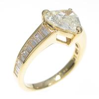 【リメイク】K18YG ダイヤモンドリング 1．710ct・M・SI1・ハートシェイプ