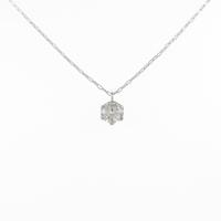 K18WG ソリティア ダイヤモンドネックレス