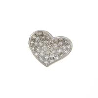 K18WG ハート パヴェ ダイヤモンドペンダント