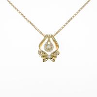 K18YG 2WAY リボン ダイヤモンドネックレス