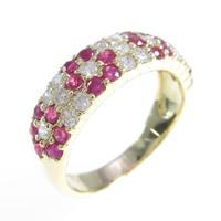 K18YG フラワー ルビーリング