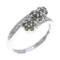 K14WG フラワー ダイヤモンドリング