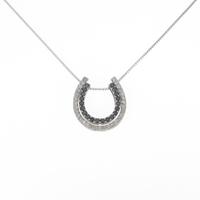 K18WG 2WAY ホースシュー ダイヤモンドネックレス