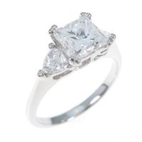 プラチナ ダイヤモンドリング 1．137ct・H・VVS2・プリンセスカット