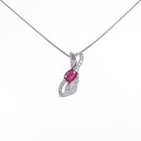 K18WG ルビーネックレス
