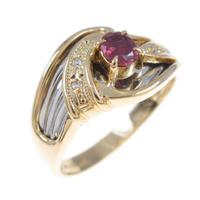 K18YG／PT ルビーリング