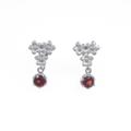 PT フラワー ガーネットイヤリング