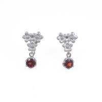 PT フラワー ガーネットイヤリング