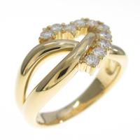 K18YG ハート ダイヤモンドリング