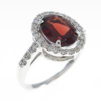 K18WG ガーネットリング