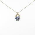 K18YG フラワー サファイヤネックレス