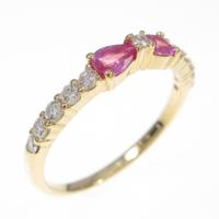 K18YG リボン ピンクサファイヤリボン