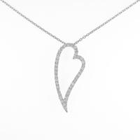 K18WG ハート ダイヤモンドネックレス