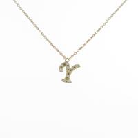 K18YG イニシャルR ダイヤモンドネックレス