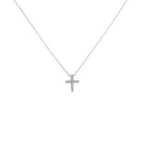 K18WG クロス ダイヤモンドネックレス