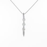 K18WG 2WAY スリーストーン ダイヤモンドネックレス