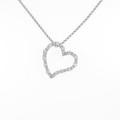 K18WG ハート ダイヤモンドネックレス