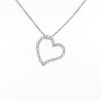 K18WG ハート ダイヤモンドネックレス